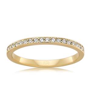 Women's Extra Small White Gold Bead Set Diamond Wedding Ring