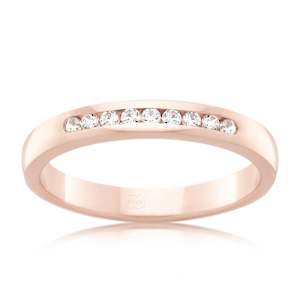 Diamond Channel Set Barrel Wedding Band