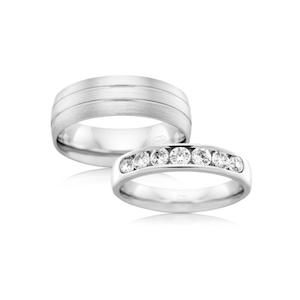 Couples Wedding Rings: Half Round Profile Wedding Ring