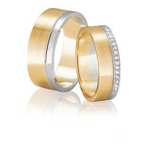 Couples Wedding Rings: Two-Tone Matching Wedding Rings