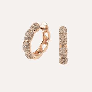 La Piazza: Al Coro La Piazza Earrings Brown Diamonds 18k Gold