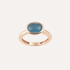 Al Coro Amici Ring Topaz Blue 18k Gold