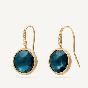 Gifts 2000 5000: Marco Bicego Jaipur 18k Gold London Blue Topaz Drop Earrings