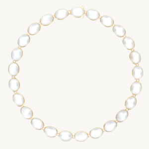 Nanis Dolcevita Muse Beaded Choker Necklace in Gold with Mother-of-Pearl (Small)