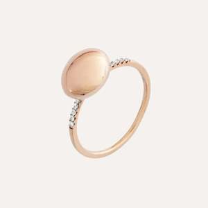Nanis Elite Rose Gold Boule and Diamonds Pavé Ring (Medium)