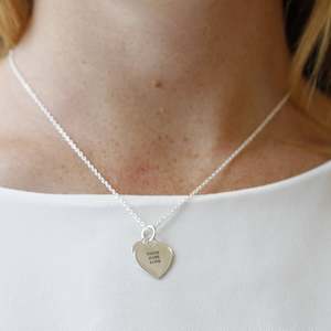 St Cuthberts Graduation Jewellery: St Cuthbert's Double Heart Silver Pendant and Chain