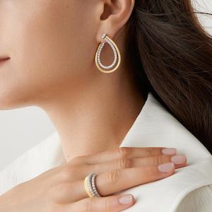 Hoop Earrings: Marco Bicego Masai 18k Gold Teardrop Diamond Earrings