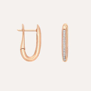 Nanis Libera Rose Gold and Diamonds Small Square Hoop Earrings