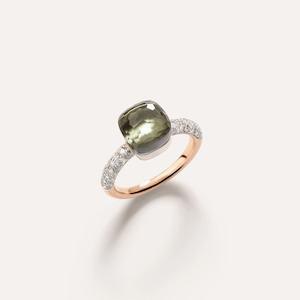 Pomellato Nudo Petit Ring 18k Gold Prasiolite & Diamonds