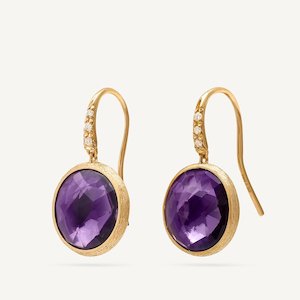 Tax Free Page Collection: Marco Bicego Jaipur 18k Gold Purple Amethyst Drop Earrings