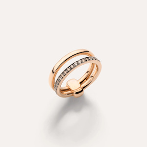 Pomellato Together Ring in 18k Rose Gold with Brown Diamonds