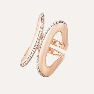 Nanis Libera: Nanis Libera Icon Rose Gold and Diamonds Statement Ring