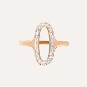 Nanis Libera Rose Gold and Diamonds Oval Signet Ring