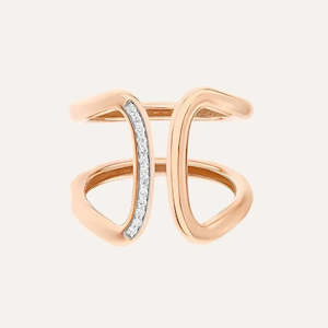 Nanis Libera Rose Gold and Diamonds Design Band Ring