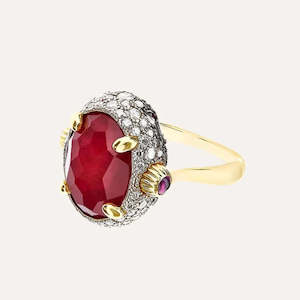Nanis Rubies, Diamonds and Rock Crystal Double Face Ring (Large)