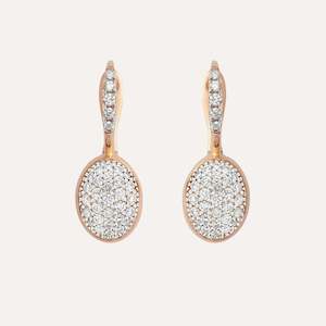 Nanis Ciliegine Rose Gold Boules Earrings with Diamonds Small