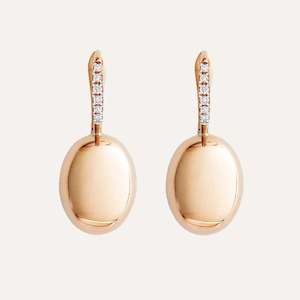 Elite: Nanis Elite Rose Gold Boules Earrings with Diamonds