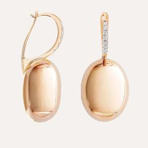 Nanis Elite Rose Gold Boules Earrings with Diamonds (Large)