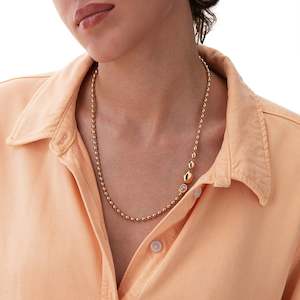 Nanis Ivy Rose Gold Boules and Diamonds Iconic Convertible Necklace