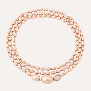 Nanis Ivy Rose Gold Boules and Diamonds Iconic Extra Long Convertible Necklace