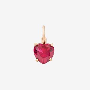 DoDo Earring CUORE (Heart) Rose Gold Synthetic Ruby