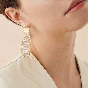 Marco Bicego Lunaria Convertible Gold Chandelier Earrings With Diamonds
