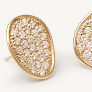 Marco Bicego Lunaria Stud Earrings with Diamonds