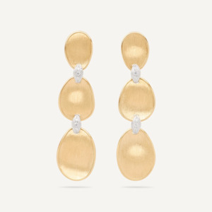 Marco Bicego Lunaria Drop Earrings with Diamond Accents