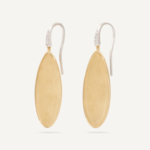 Marco Bicego Earrings: Marco Bicego Lunaria Twist Gold Pendant Earrings with Diamonds