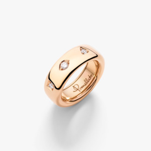 Pomellato Iconica Slim Ring in 18k Rose Gold with Diamonds (Slim)