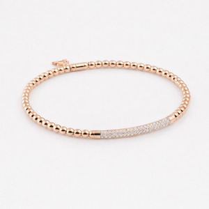 Al Coro: Al Coro Stretchy Bracelet with Diamonds in 18k Rose Gold