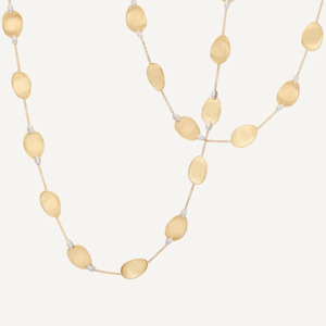 Marco Bicego Lunaria Gold Necklace with Diamonds (Long)