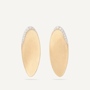 Marco Bicego Earrings: Marco Bicego Lunaria Twist Statement Earrings with Diamond Detail