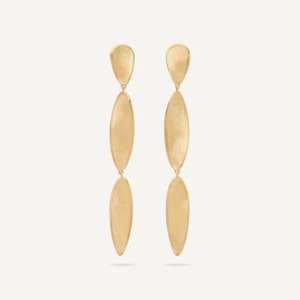 Marco Bicego Earrings: Marco Bicego Lunaria Twist Triple Leaf Gold Earrings