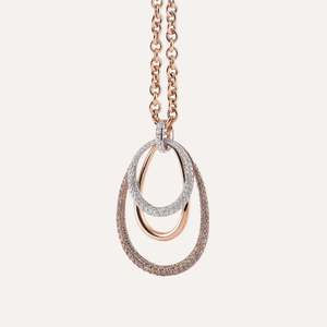 Al Coro Serenata Oval Pendant with Diamonds, 18k Gold