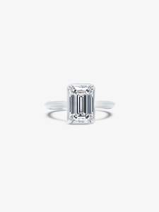 Solitaire Collection: Caserta Emerald Solitaire Diamond Engagement Ring in White Gold