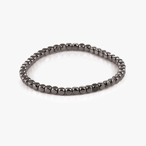 Al Coro Square Stretchy Bracelet in Black with Medium Cubes and Black Diamond Detail