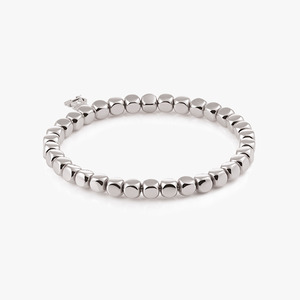 Al Coro Square Stretchy Bracelet in 18k White Gold Large Cubes