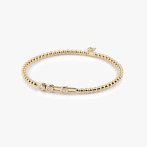 Al Coro Stretchy Bracelet in 18k Gold 3 Sliding Diamonds