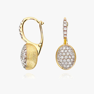 Nanis Boules 18k Gold Earrings with Pavé Diamonds (Small)