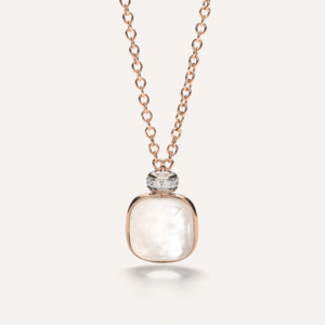 Pomellato Nudo Necklace Mother of Pearl, White Topaz and Diamonds