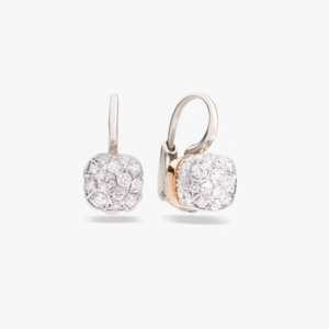 Pomellato Earrings: Pomellato Nudo Drop Earrings 18k Gold with Diamonds