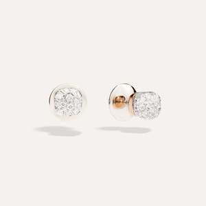 Pomellato Earrings: Pomellato Nudo Petit Stud Earrings 18k Gold with Diamonds