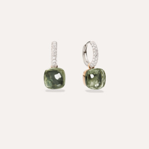 Pomellato Nudo Earrings 18k Gold with Prasiolite and Diamonds