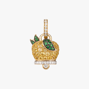 Pendants With Chain: Chantecler Campanella Lemon Pendant in 18kt Gold with Yellow Sapphires, Tsavorites and Diamonds