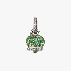 Chantecler Campanella Small Pendant 18kt White Gold Emeralds & Diamonds