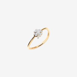DoDo Ring FOUR LEAF CLOVER Diamonds Yellow Gold - Mini