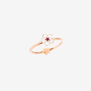 DoDo Ring CHERRY BLOSSOM Rose Gold White Enamel