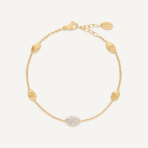 Marco Bicego Siviglia 18k Gold Extra Small Bead Bracelet with Diamond Detail