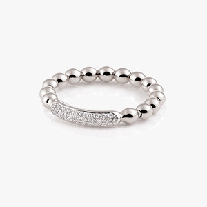 Al Coro Stretchy Ring with Diamonds in 18k White Gold
